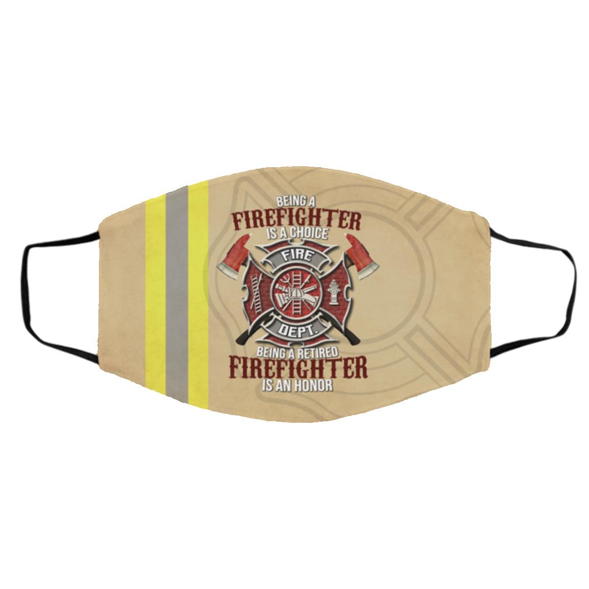 Firefighter Mask, White, Cloth Face Cover – Medium/Large
