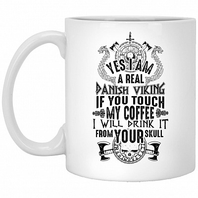 Skull Yes I Am A Real, White, 11 oz. White Mug