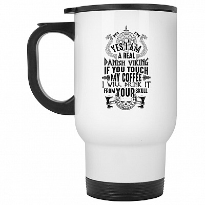 14 oz. White Travel Mug