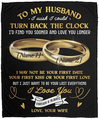 Personalized Couple Rings, White, Cozy Plush Fleece Blanket - 50x60