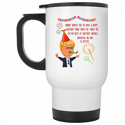 14 oz. White Travel Mug