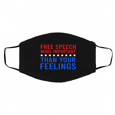 Speech Mask, Black, Cloth Face Cover – Medium/Large