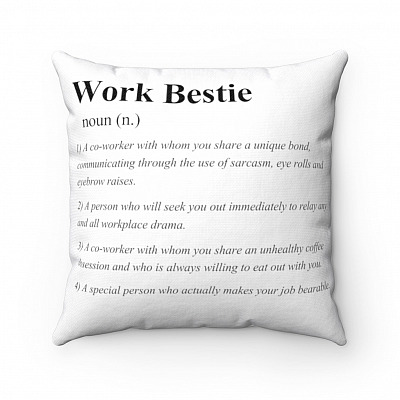 Work Bestie Definition a Co-Worker with Whom You Share a Unique Bond Throw Pillow - Decorative Pillow
