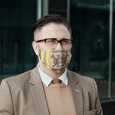 Alternative view of Being A Firefighter Is A Choice Being A Retired Firefighter Is An Honor Washable Reusable Custom Printed Cloth Face Mask Cover