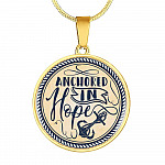 Anchored In Hope Circle Pendant Necklace - Circle Luxury Necklace (Gold Plated)