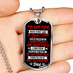 To My Son from Dad Never Forget That I Love You Learn from Everything You Can Be The Great Man Dog Tag - Dog Tag (Silver)