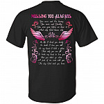 Missing You Always You Never Said I'm Leaving You Never Said Goodbye Husband In Heaven Print On Back T-Shirt Only, Black, Unisex T-Shirt Missing You Always You Never Said I'm Leaving You Never Said Goodbye Husband In Heaven Print On Back T-Shirt Only, Black, Unisex T-Shirt