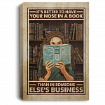 It's Better To Have Your Nose In The Book Framed Canvas Prints - Unframed Poster - Home Decor Wall Art, White, 0.75'' Framed Canvas It's Better To Have Your Nose In The Book Framed Canvas Prints - Unframed Poster - Home Decor Wall Art, White, 0.75'' Framed Canvas