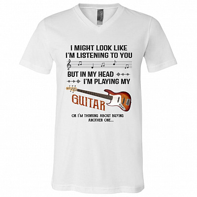 I Might Look Like shirt, White, V-Neck T-Shirt