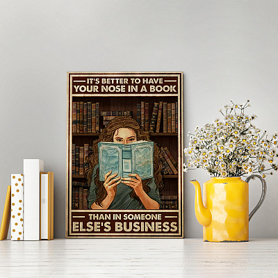Alternative view of It's Better To Have Your Nose In The Book Framed Canvas Prints - Unframed Poster - Home Decor Wall Art