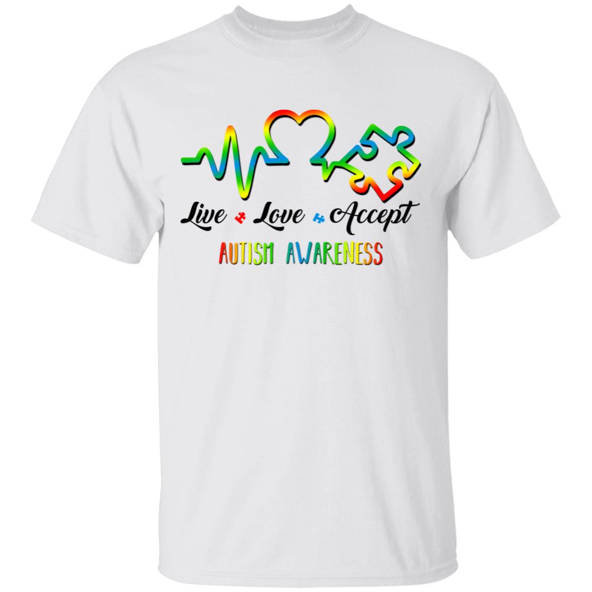 Live Love Accept, White, Unisex T-Shirt