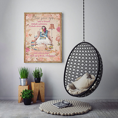 Alternative view of Close Your Eyes Take A Breath Inhale Calmness Exhale Stress Book Lover Framed Canvas Prints - Unframed Poster
