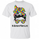 Autism Mom Life, White, Unisex T-Shirt