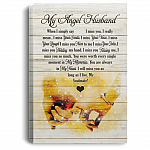 My Angel Husband When I Simply Say I Miss You Gallery Wrapped Framed Canvas Prints - Unframed Poster, White, 0.75'' Framed Canvas