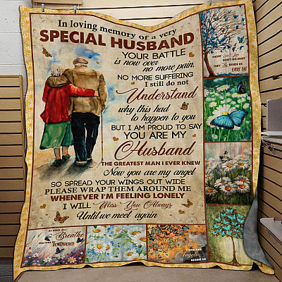 Alternative view of In Loving Memory of A Very Special Husband Your Battle Is Now Over Blanket - Mink Blanket - Woven Blanket