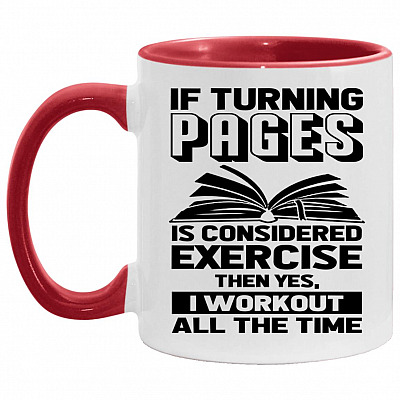 If Turning Pages, White/Red, 11 oz. Accent Mug