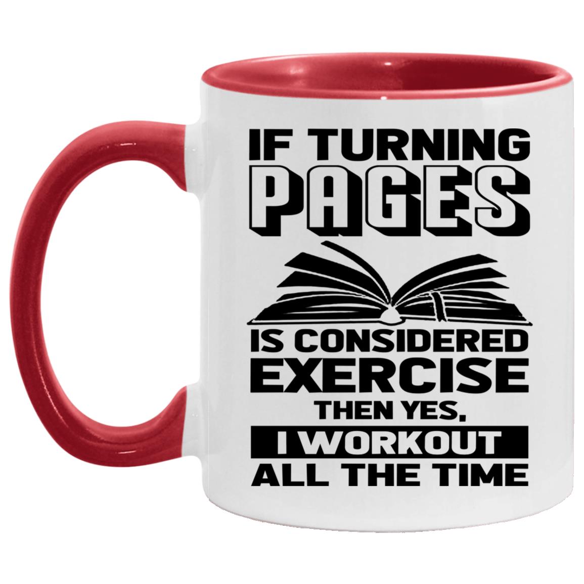 If Turning Pages, White/Red, 11 oz. Accent Mug