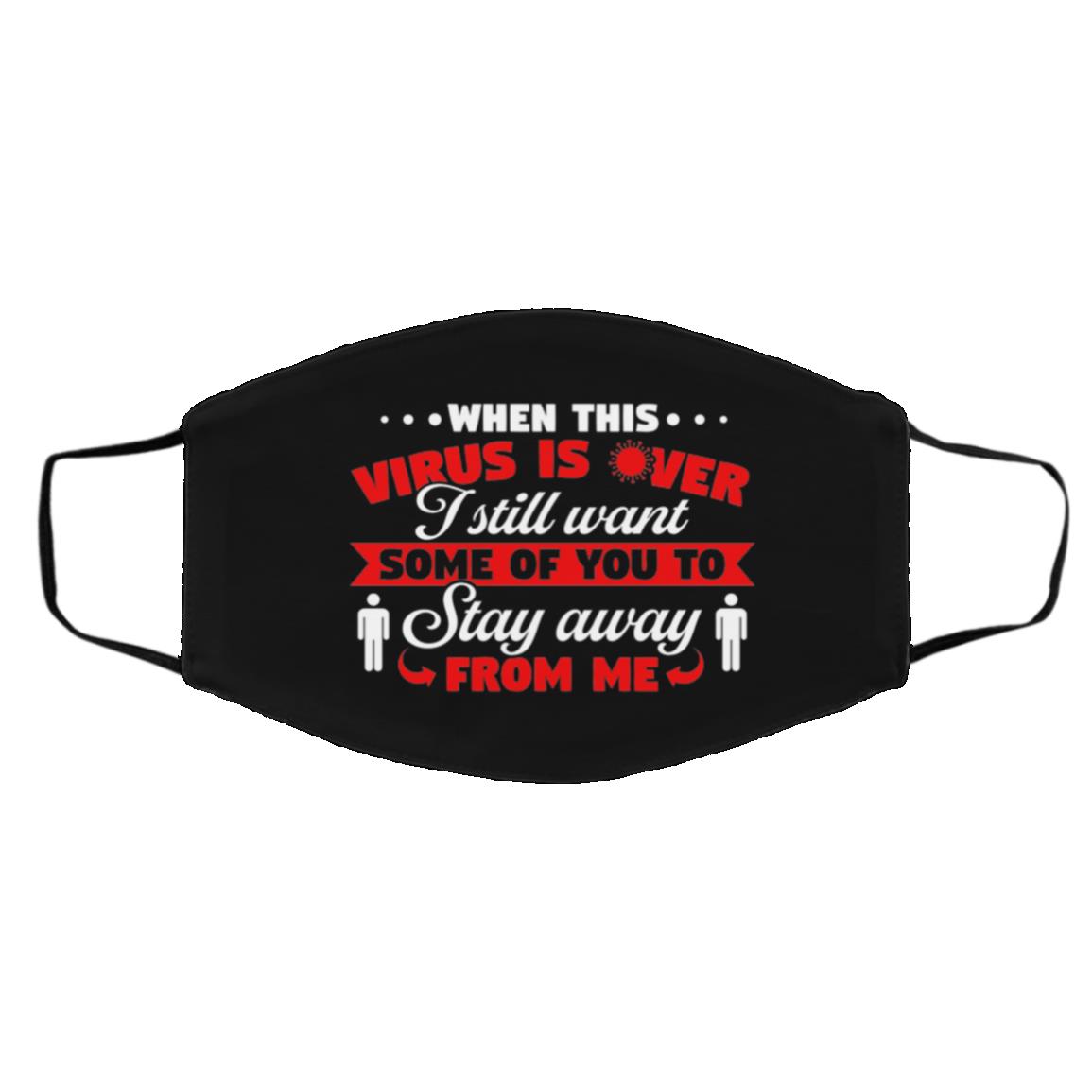 Virus Mask, Black, Cloth Face Cover – Medium/Large