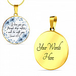 When You Go Through Deep Waters I Will Be With You Circle Pendant Necklace - Circle Luxury Necklace (Gold Plated)
