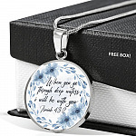 When You Go Through Deep Waters I Will Be With You Circle Pendant Necklace - Circle Luxury Necklace (Silver)