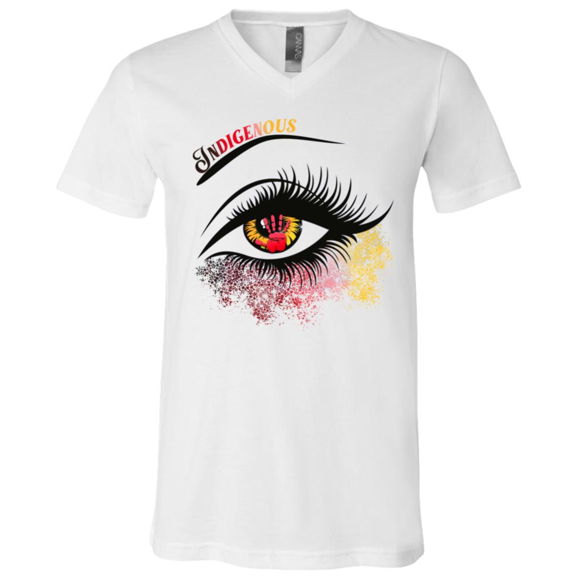Indigenous t, White, V-Neck T-Shirt