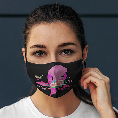 Alternative view of Breast Cancer Awareness Pink Ribbon Breast Cancer Survivor Gift Washable Reusable Face Mask