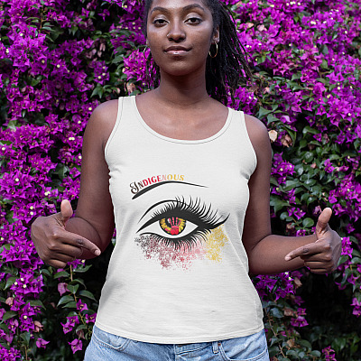 Alternative view of Indigenous Eyes Native American Women Tank Top Tee - Indigenous Indians Ladies Racerback Tank