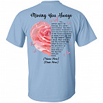 Personalized Missing You Always You Never Said I'm Leaving Butterfly Husband In Heaven Print On Back T-Shirt Only, Light Blue, Unisex T-Shirt