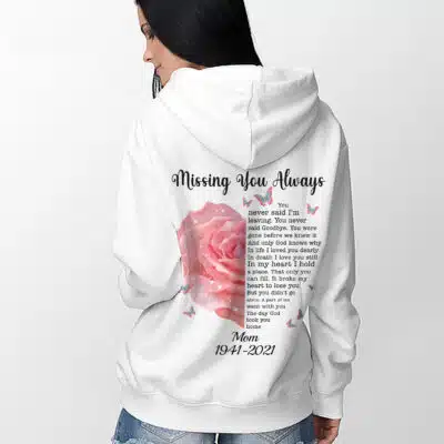 Alternative view of Personalized Missing You Always You Never Said I'm Leaving Husband In Heaven Print On Back Hoodie - Sweatshirt