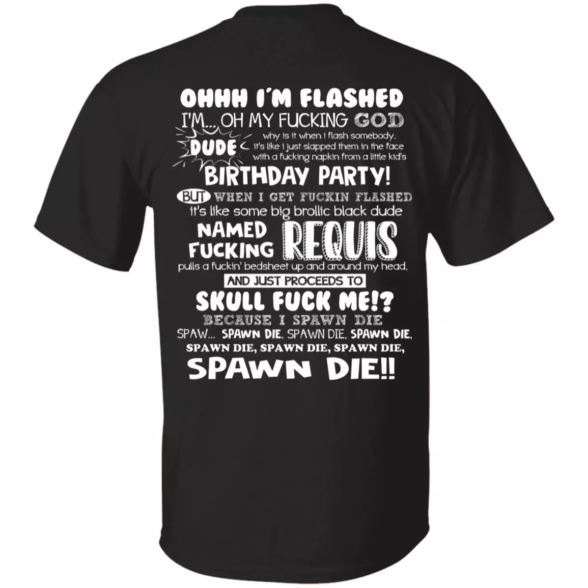 Rage Moment Warzone Print On Back Only - Plain Front T-Shirt - Spawn Die T- Shirt, Black, Unisex T-Shirt