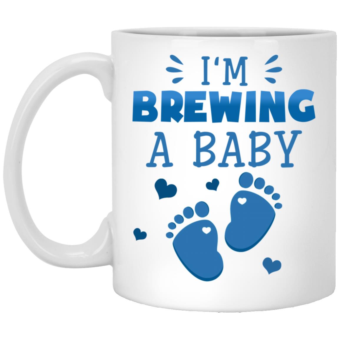 I'm brewing mug, White, 11 oz. White Mug