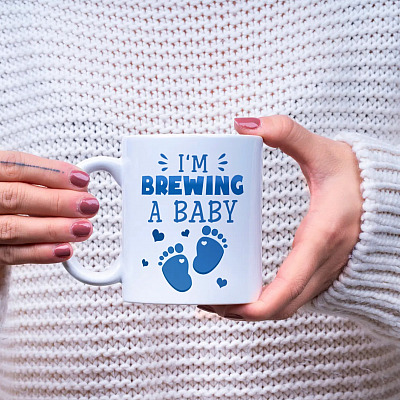 Alternative view of I'm Brewing A Baby Ceramic Coffee Mug - Beer Stein - Water Bottle - Color Changing Mug