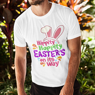 Alternative view of Hippity Hoppity Easter's on Its Way Easter Bunny T-Shirt - V-Neck Tee - Youth Tee