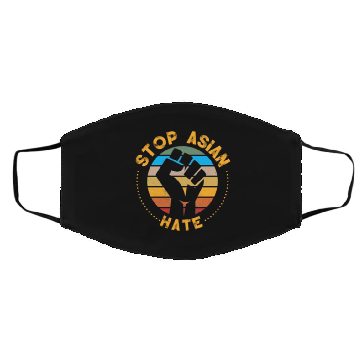stop asian hate, Black, Cloth Face Cover – Medium/Large stop asian hate, Black, Cloth Face Cover – Medium/Large