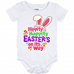 Hippity Hoppity Easter's on Its Way Easter Bunny Baby Onesie - Toddler Baby Infant Bodysuit, White, Baby Onesie - 12 Month