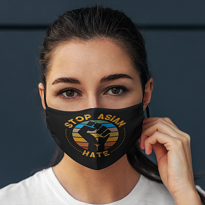 Alternative view of Stop Asian Hate Stop AAPI Hate Asian Is Not A Virus Stop Racism Washable Reusable Face Mask