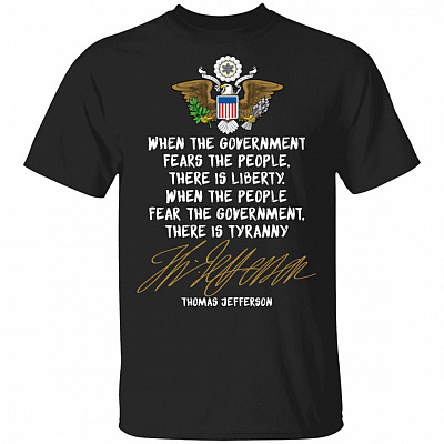 Thomas Jefferson Liberty Tyranny 2nd Second Amendment Rights Patriotic American T-shirt, Black, Unisex T-Shirt