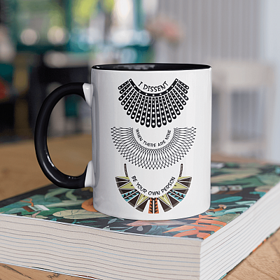 Alternative view of Ruth Bader Ginsburg Feminist - RBG Women History Month Accent Mug