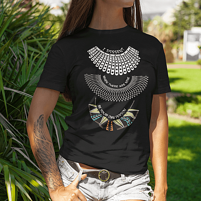 Alternative view of Ruth Bader Ginsburg Feminist T-shirt - V-neck - RBG Women History Month Shirt