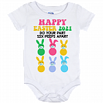 Do Your Part Six Peeps Apart Funny Easter Bunny Baby Onesie - Toddler Baby Infant Bodysuit, White, Baby Onesie - 12 Month