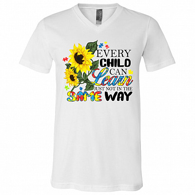 Every Child T, White, V-Neck T-Shirt