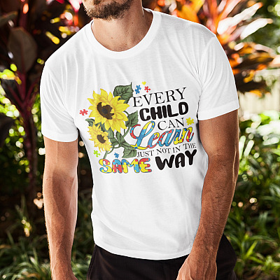 Alternative view of Every Child Can Learn Not in the Same Way Autism Awareness T-Shirt - V-Neck Tee - Youth Tee
