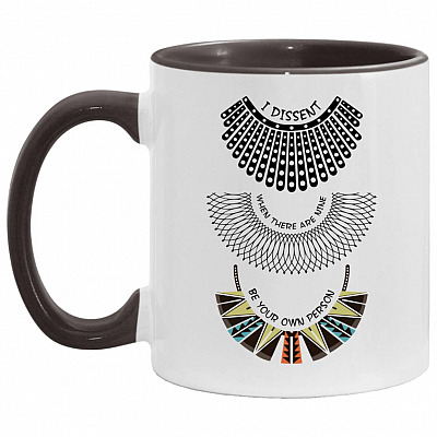 Ruth Bader Mug, White/Black, 11 oz. Accent Mug