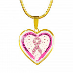 I Wear My Scars Like A Warrior For They're A Reminder I'm Alive Heart Necklace - Breast Cancer Warrior Necklace - Heart Luxury Necklace (Gold Plated)
