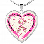 I Wear My Scars Like A Warrior For They're A Reminder I'm Alive Heart Necklace - Breast Cancer Warrior Necklace - Heart Luxury Necklace (Silver)