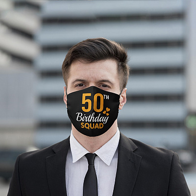 Alternative view of 50th Birthday Squad - 50th Birthday Party Ideas Washable Reusable Custom Printed Cloth Face Mask Cover