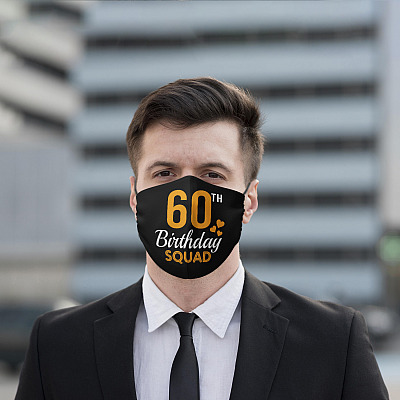 Alternative view of 60th Birthday Squad - 60th Birthday Party Ideas Washable Reusable Custom Printed Cloth Face Mask Cover