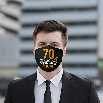 Alternative view of 70th Birthday Squad - 70th Birthday Party Ideas Washable Reusable Custom Printed Cloth Face Mask Cover