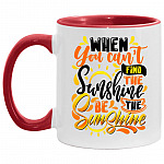 Sunshine Accent Mug, White/Red, 11 oz. Accent Mug
