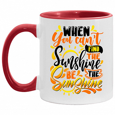 Sunshine Accent Mug, White/Red, 11 oz. Accent Mug